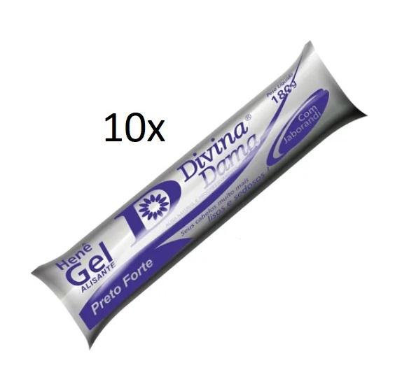 Lot of 10 Henê Gel Straightening Strong Black Dyeing Tube 180g - Divina Dama