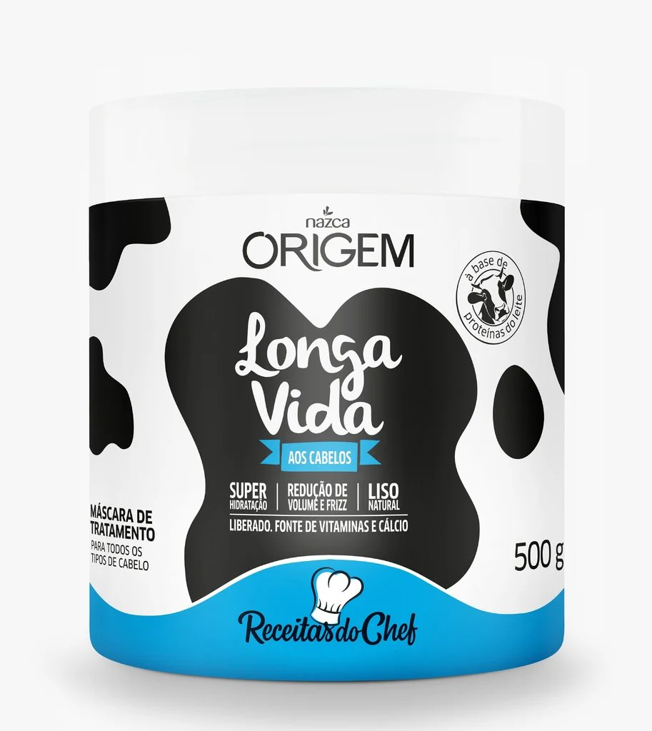Longa Vida Long Life Vitamins Calcium Milk Protein Origem Mask 500g - Nazca