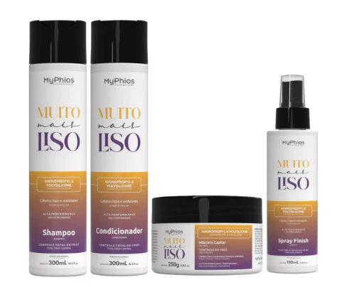 Muito + Liso Very Smooth Dry Hair Recovery Treatment Kit 4 Itens - My Phios