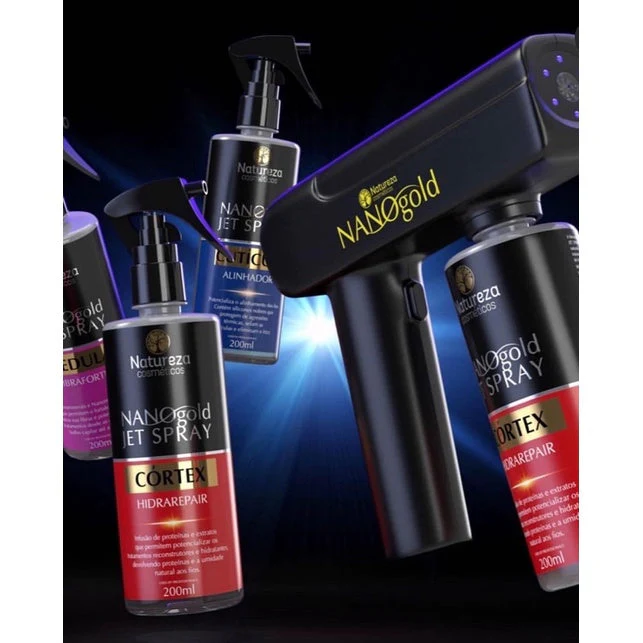Nano Gold Jet Blue LED Spray Hair Treatment - Natureza Cosmetics - Image 2