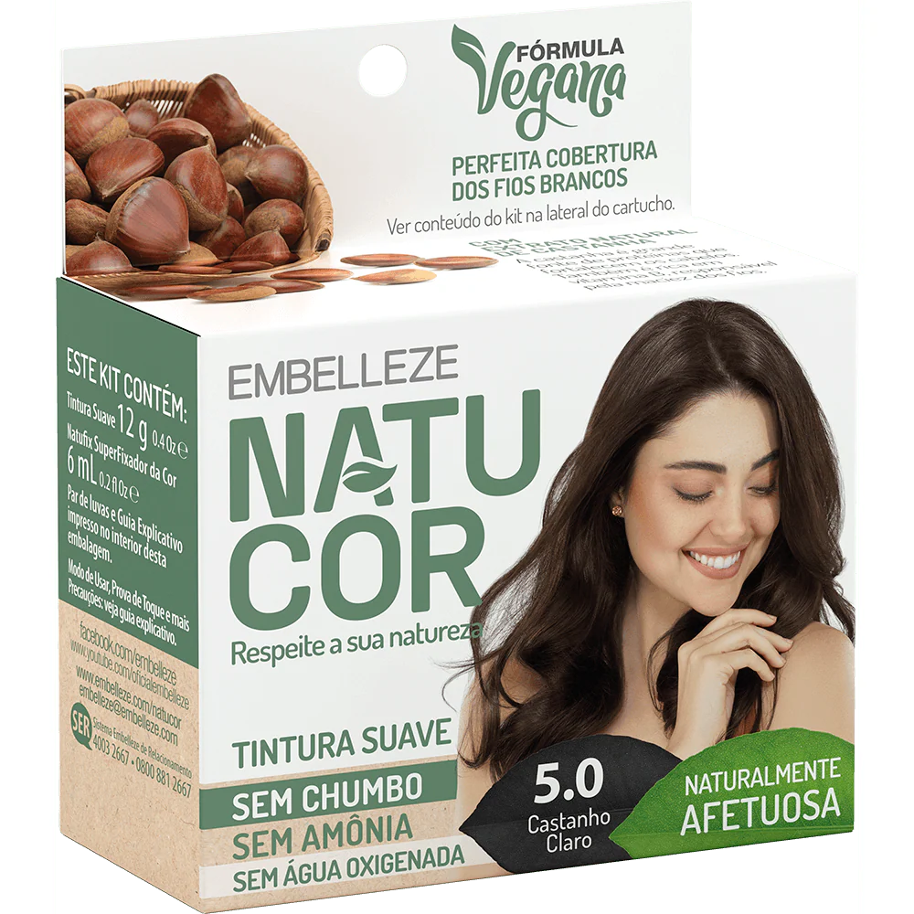 Natucor Hair Dye Naturally Affectionate Brown Brown Chestnut Kit