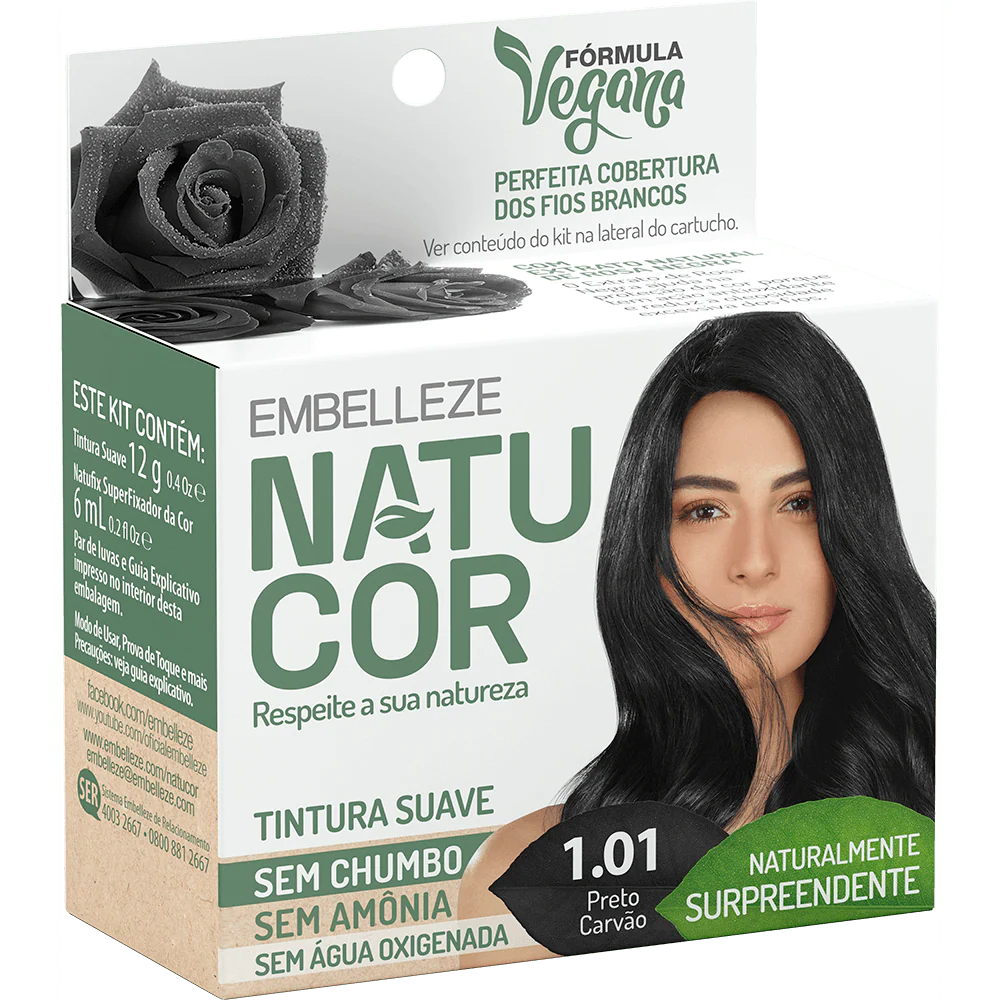 Natucor Hair Dye Naturally Amazing Black Charcoal Kit