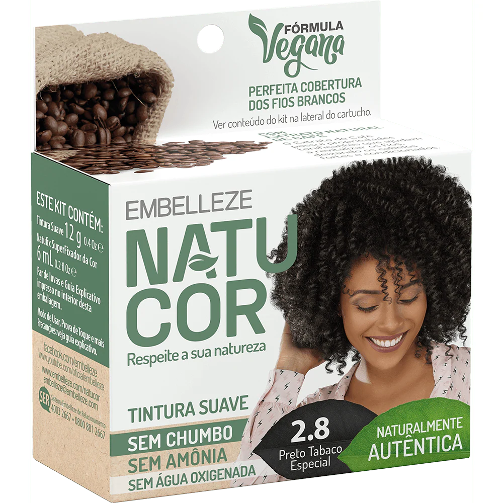 Natucor Hair Dye Naturally Authentic Strong Black Coffee Special Tobacco Kit