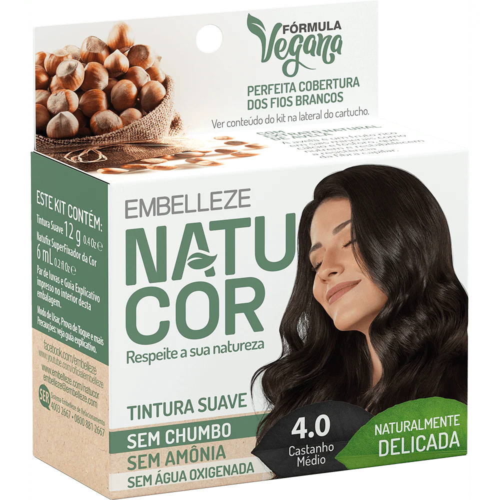 Natucor Hair Dye Naturally Delicate Medium Brown Hazelnuts Kit