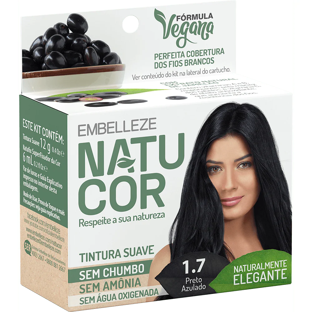 Natucor Hair Dye Naturally Elegant Bluish Black Kit