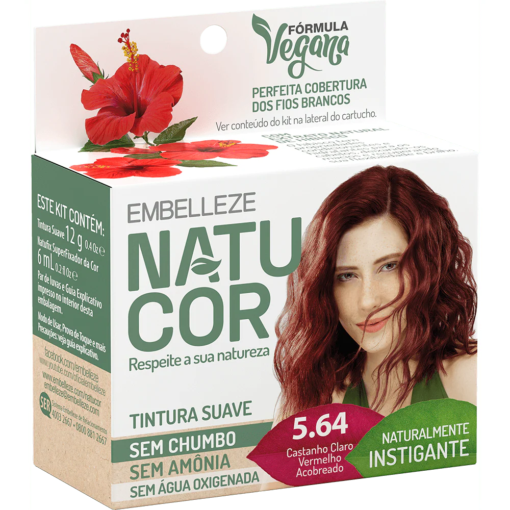 Natucor Hair Dye Naturally Instigating Hujiscus Brown Light Red Coppers Kit