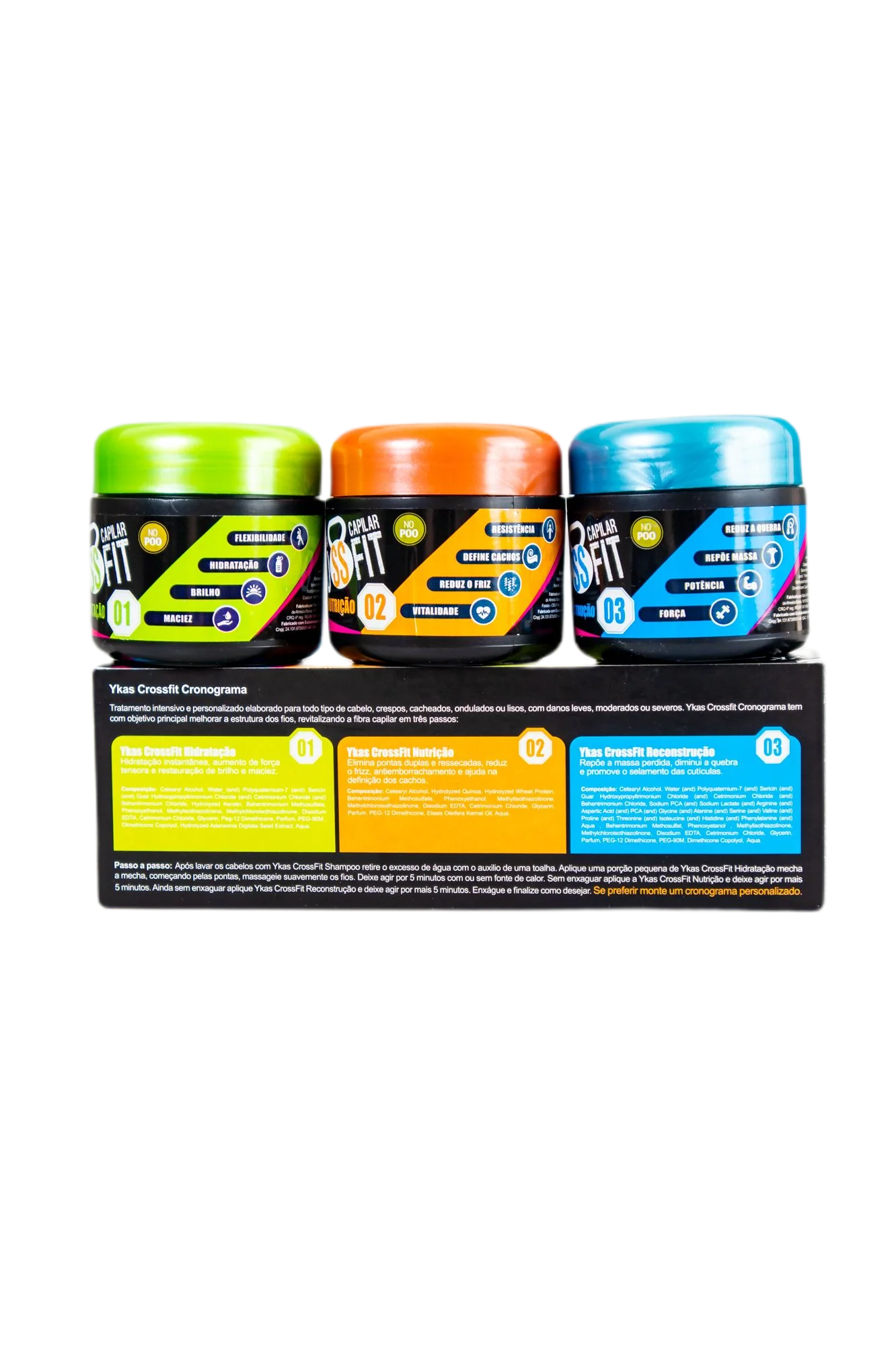No Poo Crossfit Capillary Schedule SOS Express Hair Treatment 3x100g - Ykas - Image 3