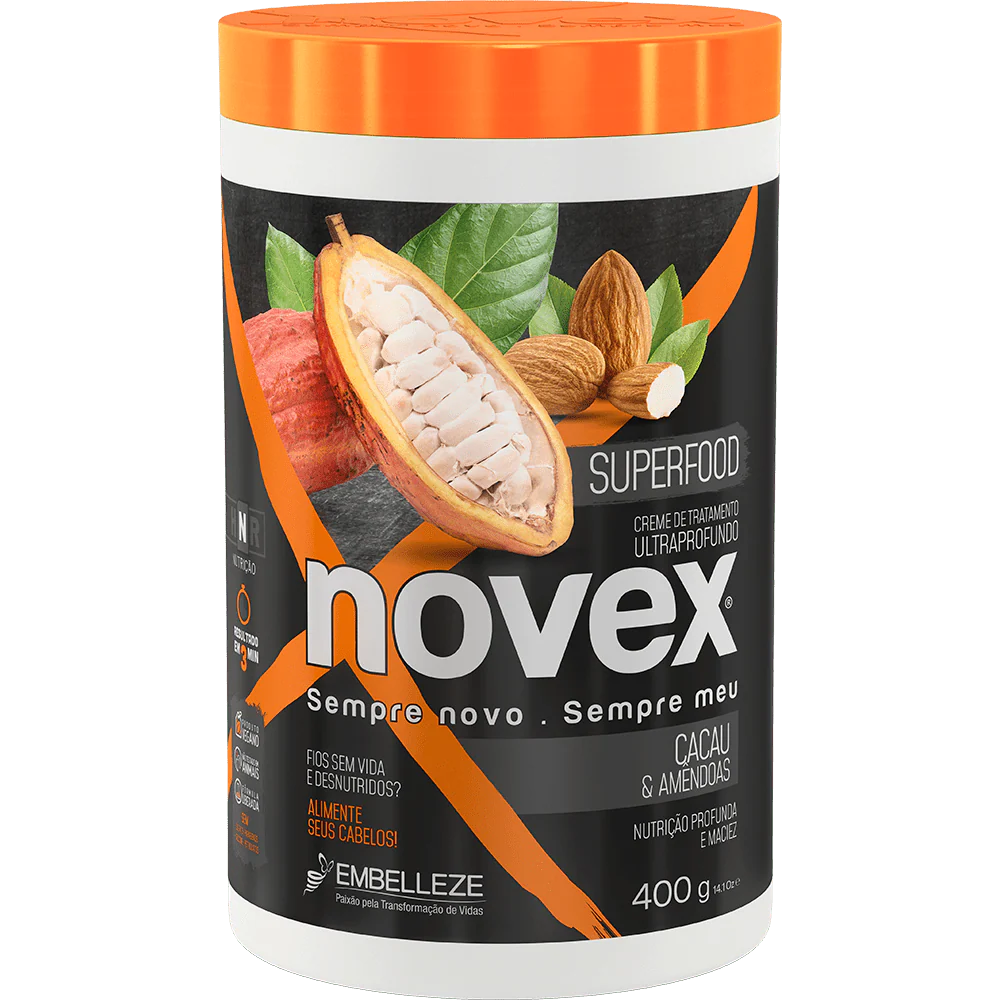 Novex Treatment Cream Superfood Cocoa And Almonds 400g