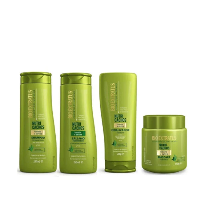 Nutri Cachos Curly Hair Curls Maintenance Treatment Kit 4 Itens - Bio Extratus