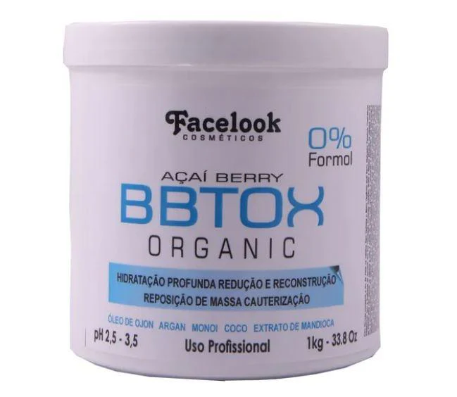 Organic White BBtox Açaí Berry 0% Formol Cauterization Mask 1Kg - Facelook