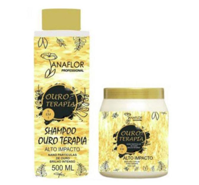 Ouroterapia Gold Bath High Impcact Shine Hair Treatment Kit 2x500 - JanaFlor