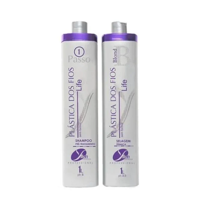 Plástica dos Fios Lite Wires Plastic Blond Tinting Hair Smoothing Kit 2x1L - Yllen