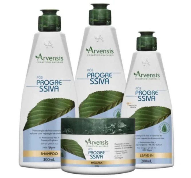 Post Progressive Straightening Vegan Hair Treatment Kit 4 Itens - Arvensis