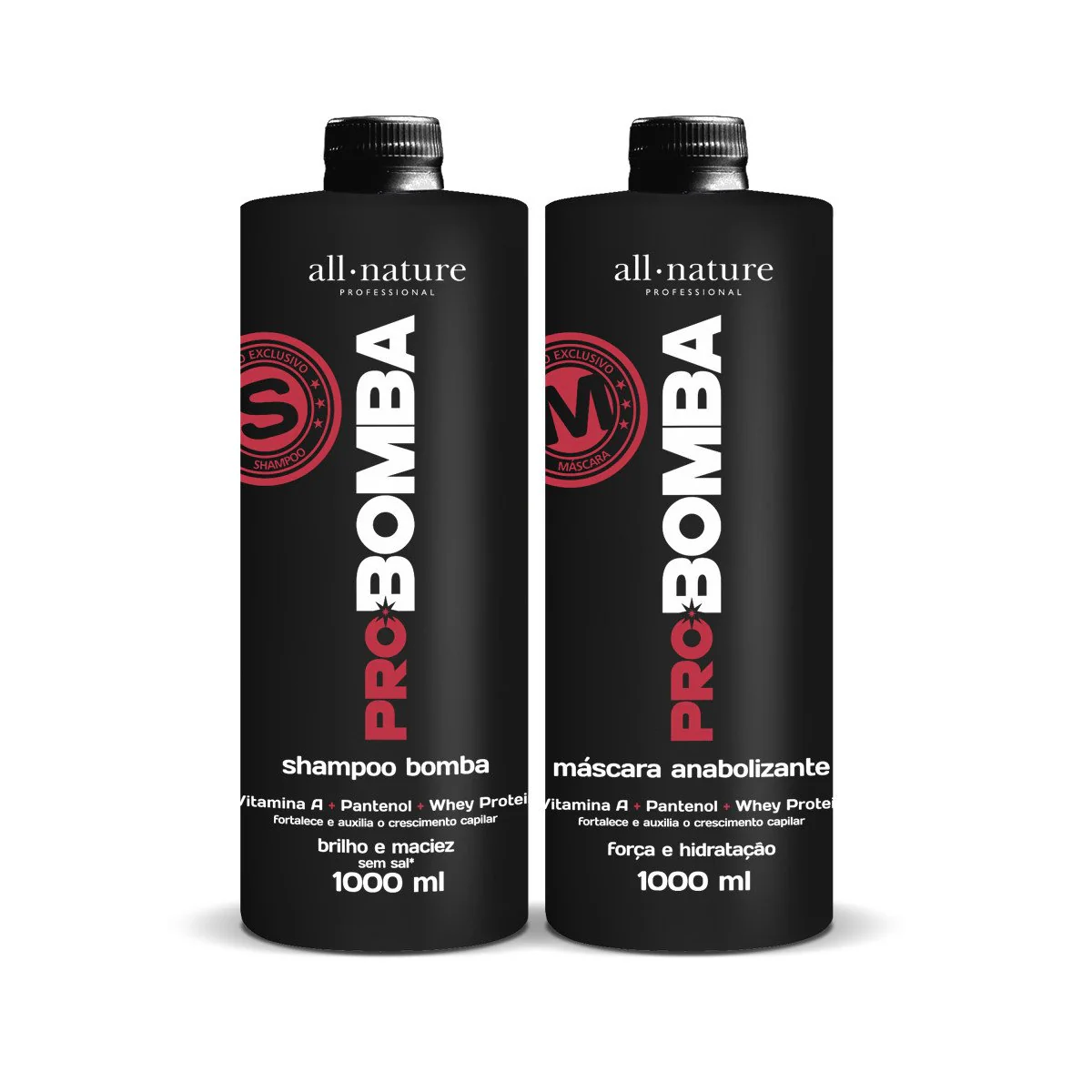 Pro Bomba Pump Anabolic Vitamin A Whey Protein Panthenol Kit 2x1L - All Nature