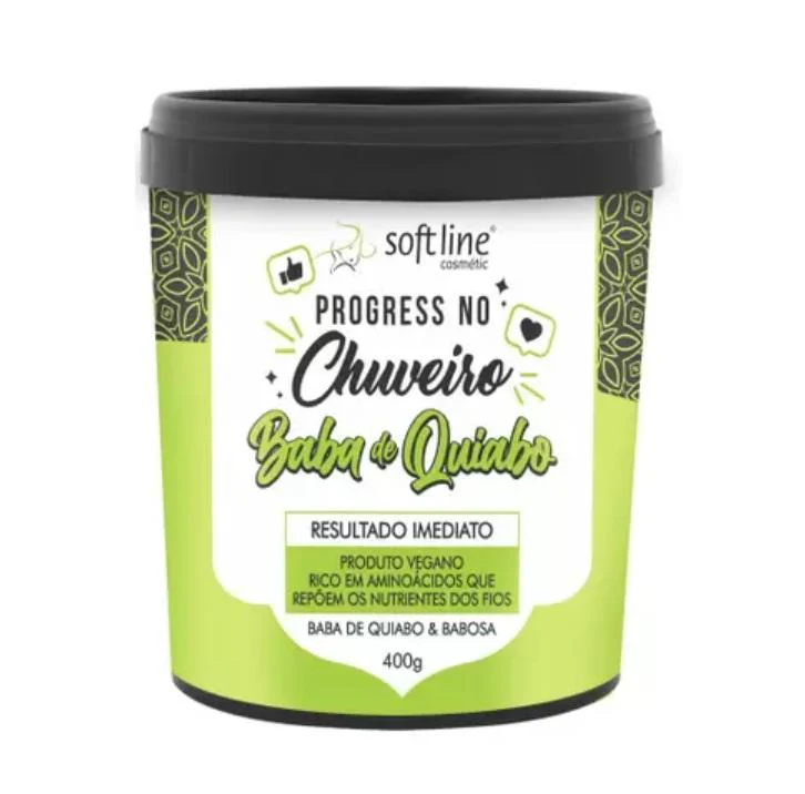 Progressiva no Chuveiro Quiabo Okra Aloe Vera Vegan Cream 400g - Soft Line
