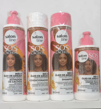 Salon Line S.O.S Honey Curls Intense Curly Wavy Treatment Kit 4 Prod. - Image 2
