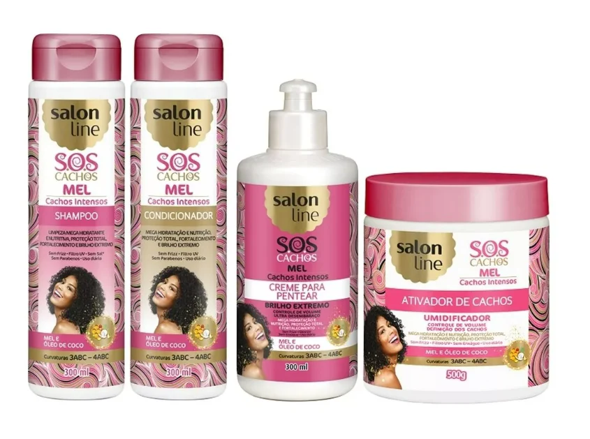 Salon Line S.O.S Honey Curls Intense Curly Wavy Treatment Kit 4 Prod. - Image 4