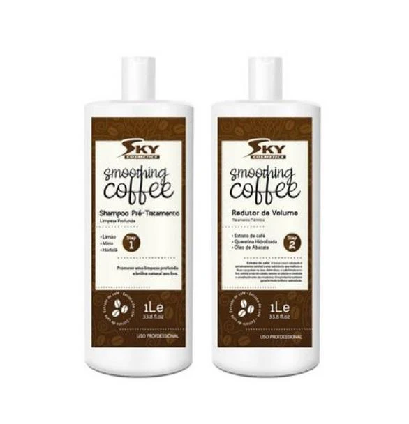Smoothing Coffee Volume Reducer Thermal Treatment Kit 2x1L - Sky Cosmetics