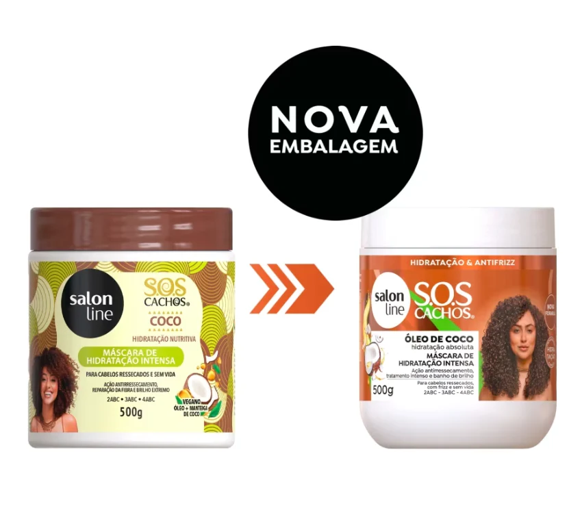Salon Line SOS Curls Coconut Curly Wavy Deep Moisturizing Treatment Kit 4 Prod - Image 3