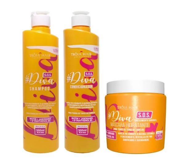 SOS Diva Maintenance Home Care D'Panthenol Biotin Jaborandi 3x500 - Troia Hair