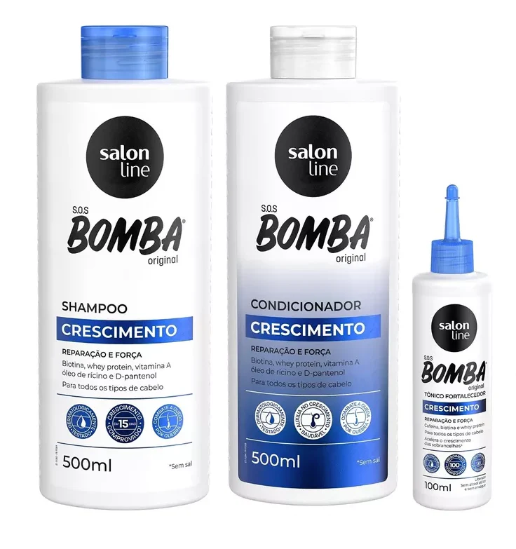 Salon Line Strenght Hair Grow Original Whey Protein SOS Bomba Kit 3 Products