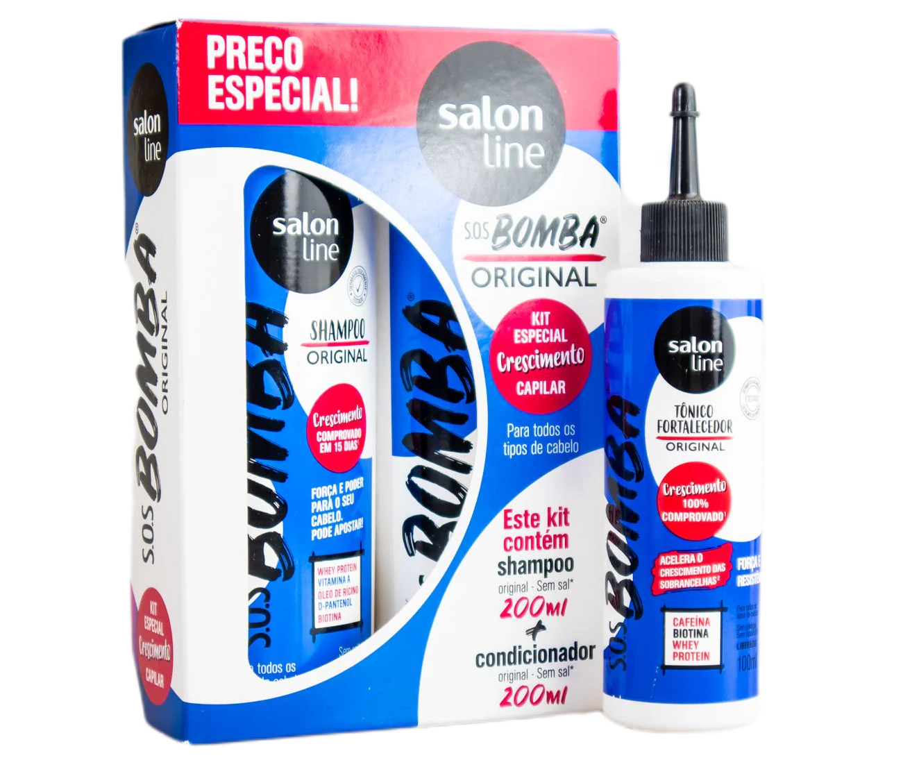 Salon Line Strenght Hair Grow Original Whey Protein SOS Bomba Kit 3 Products - Image 2