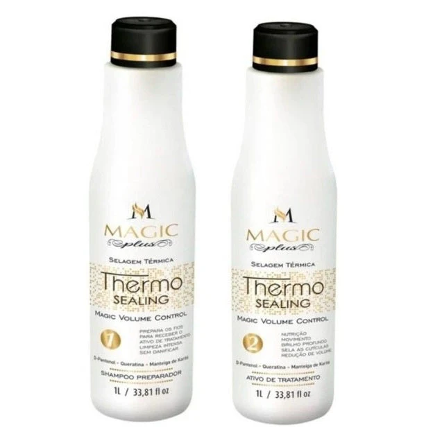 Thermo Sealing Volume Control Progressive Brush Hair Straightening Kit 2x1L - Magic Plus