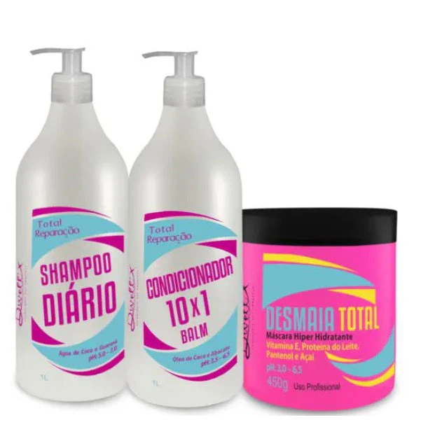 Total Repair Daily Hair Home Care Treatment + Desmaia Cabelo Kit 2 Itens - Dwell'x