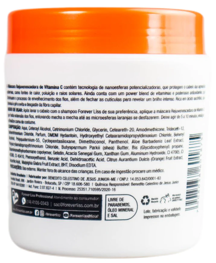 Vitamin C Rejuvenating Strengthening Hydrating Low Poo Mask 450g - Forever Liss - Image 2