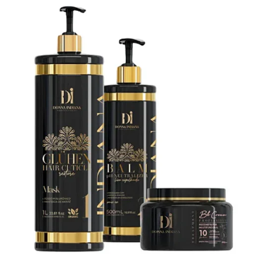 Volume Reducer Indiana Progressive Brush Hair Straightening 3 Itens - QueenCare - Image 2